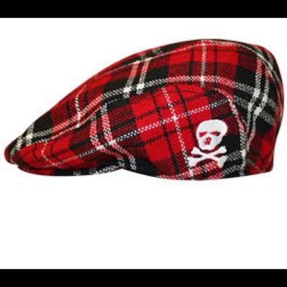 red plaid newsboy hat